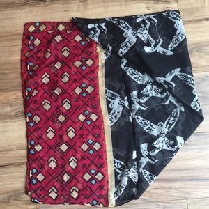 Scarf Birds/Squares Design Polyester